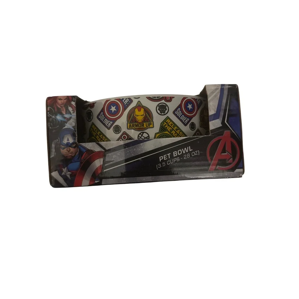 Marvel Avengers Pet Bowl 3.5 Cups 28 oz‎ Dog Cat Food Water Dish New
